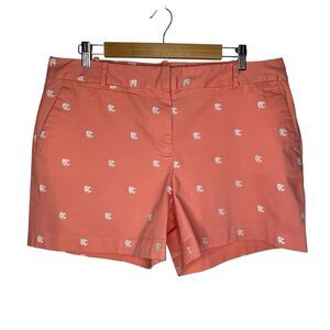 Talbots Women Cotton Spandex Shorts ResortWear VacationBeach Embroidered Fish 14